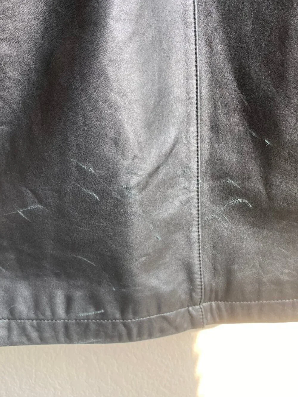 Coach Men's Black Leather Jacket / Casual Blazer with Notched Lapel, Size S
